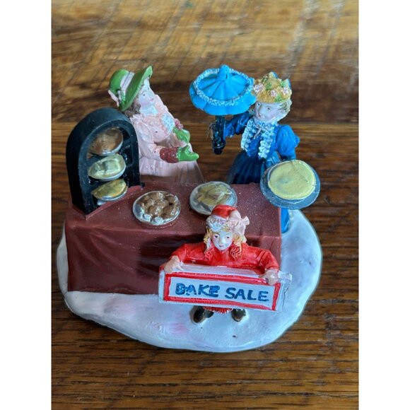 Vintage Christmas Village Bake Sale Figurine Snow Village Accessory - Picture 1 of 10